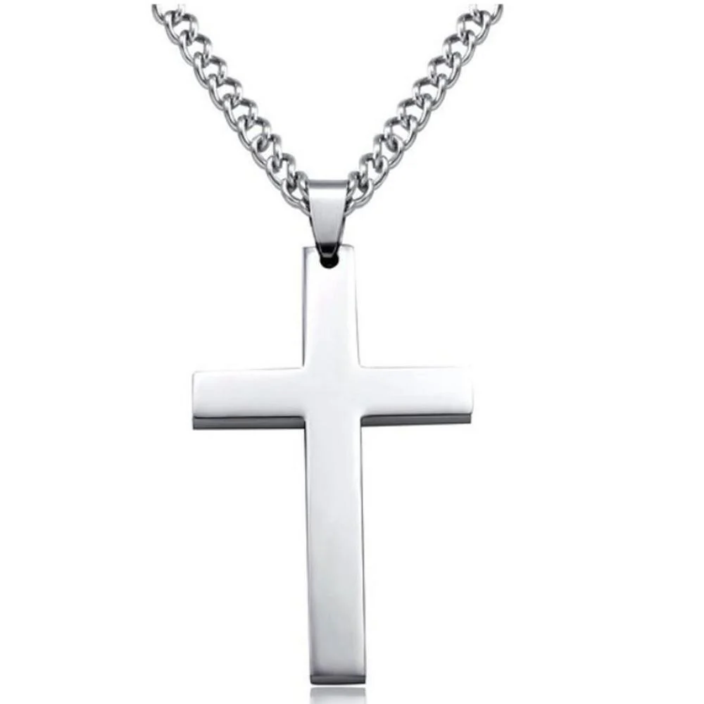 Next-Generation Cruz Colgantes Collar de acero inoxidable Clean