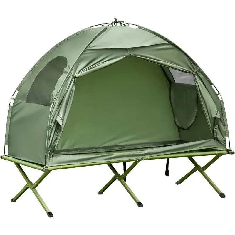 High-End Single-Person Camping Tent Cot Combo – d Off-Ground Sleeping Cot with Weather-Resistant Cover Carry Bag for Hiking High-Quality
