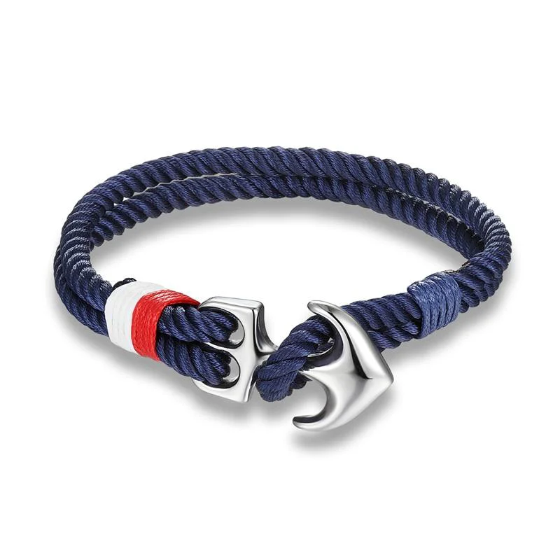 Long-Lasting Saint-Tropez Anchor Solid Rope Bracelet Natural