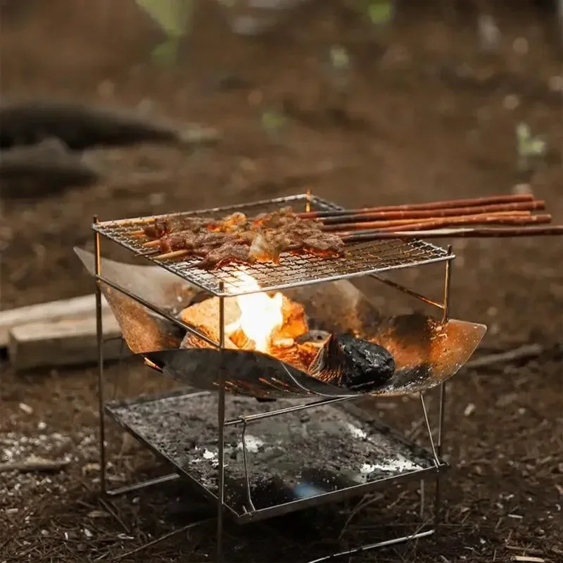 Carefully Designed Foldable U-Shape Camping Tent Wood Stove with Ignition Device for Outdoor Activities High-Quality