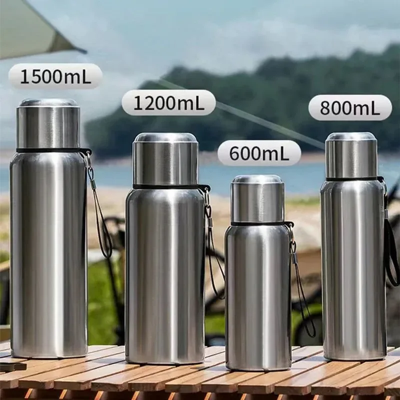 Practical Smart Vacuum Flask with LED Temperature Display 316 Stainless Steel Thermos 24hr Insulation 600-1500ml Smooth