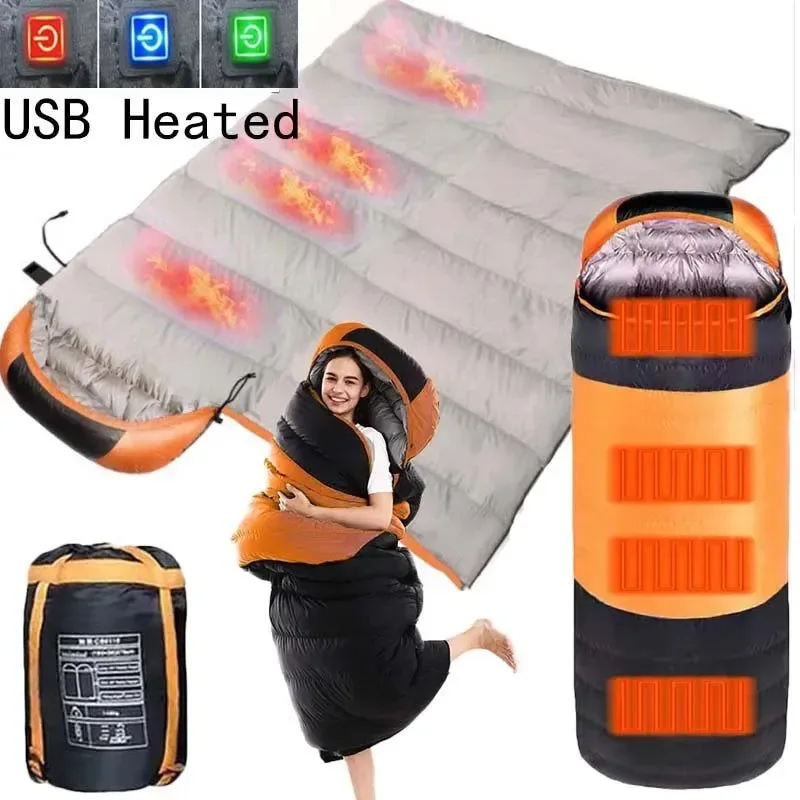 Outstanding USB Heated Sleeping Bag – Waterproof Lightweight Winter Gear with 4-Zone Heating Quality