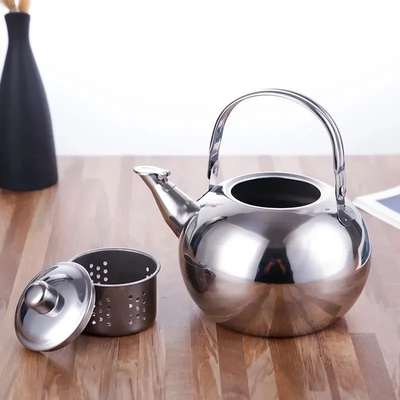 Luxury Hervidor de acero inoxidable con asa resistente al calor - Tetera y cafetera de camping con filtro para exteriores hogar y senderismo Selected