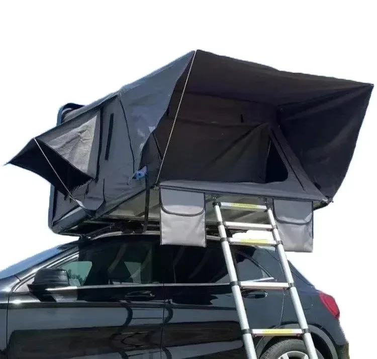 Minimalist Amplia tienda de campaña rígida negra para 2 personas con techo impermeable plegable para SUV de 3000 mm Fast