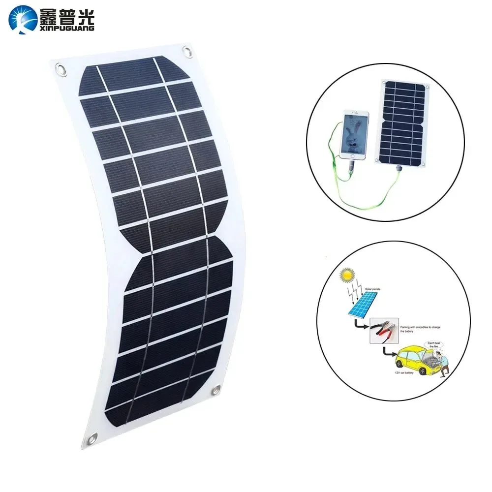 Modern Mini panel solar de 5 W 6 V 12 V con salida USB celda solar impermeable para cargar teléfonos baterías externas y actividades al aire libre. Next-Generation