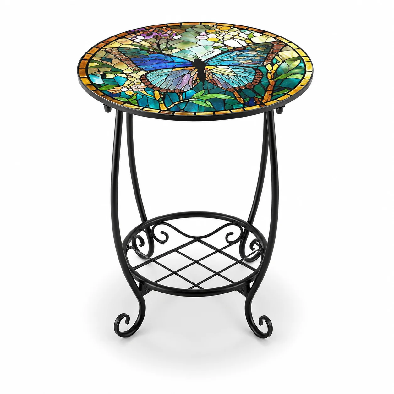 First-Class Decorative Round Side Table with Patterned Top 5 Designs Pure