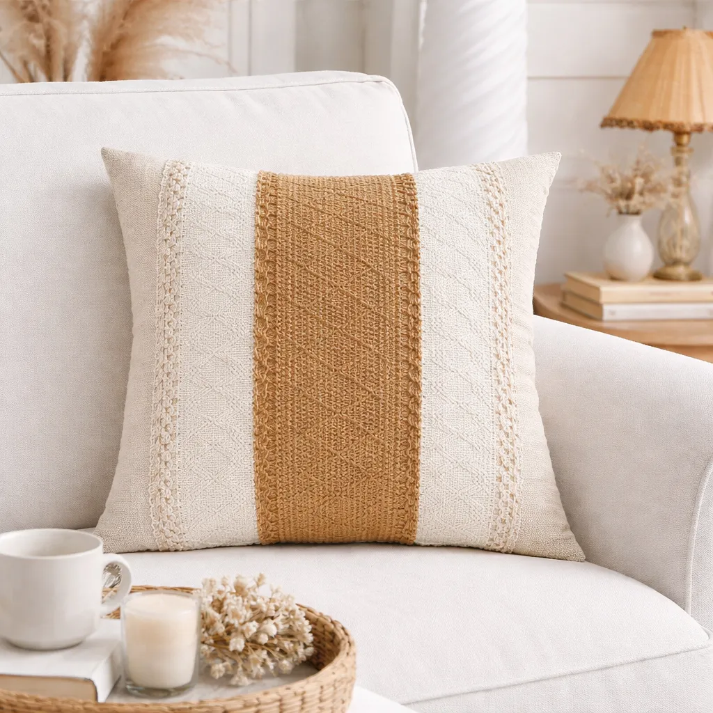 Smart Atelier Ribbonweave Pillow Cover-18x18in Exceptional
