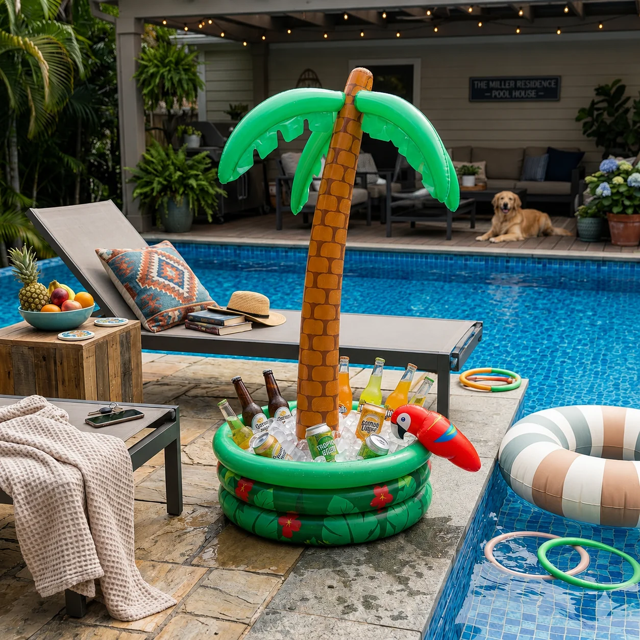 Outstanding 1.8M Inflatable Palm Tree Ice Cooler for Poolside Party Drinks Relaxed