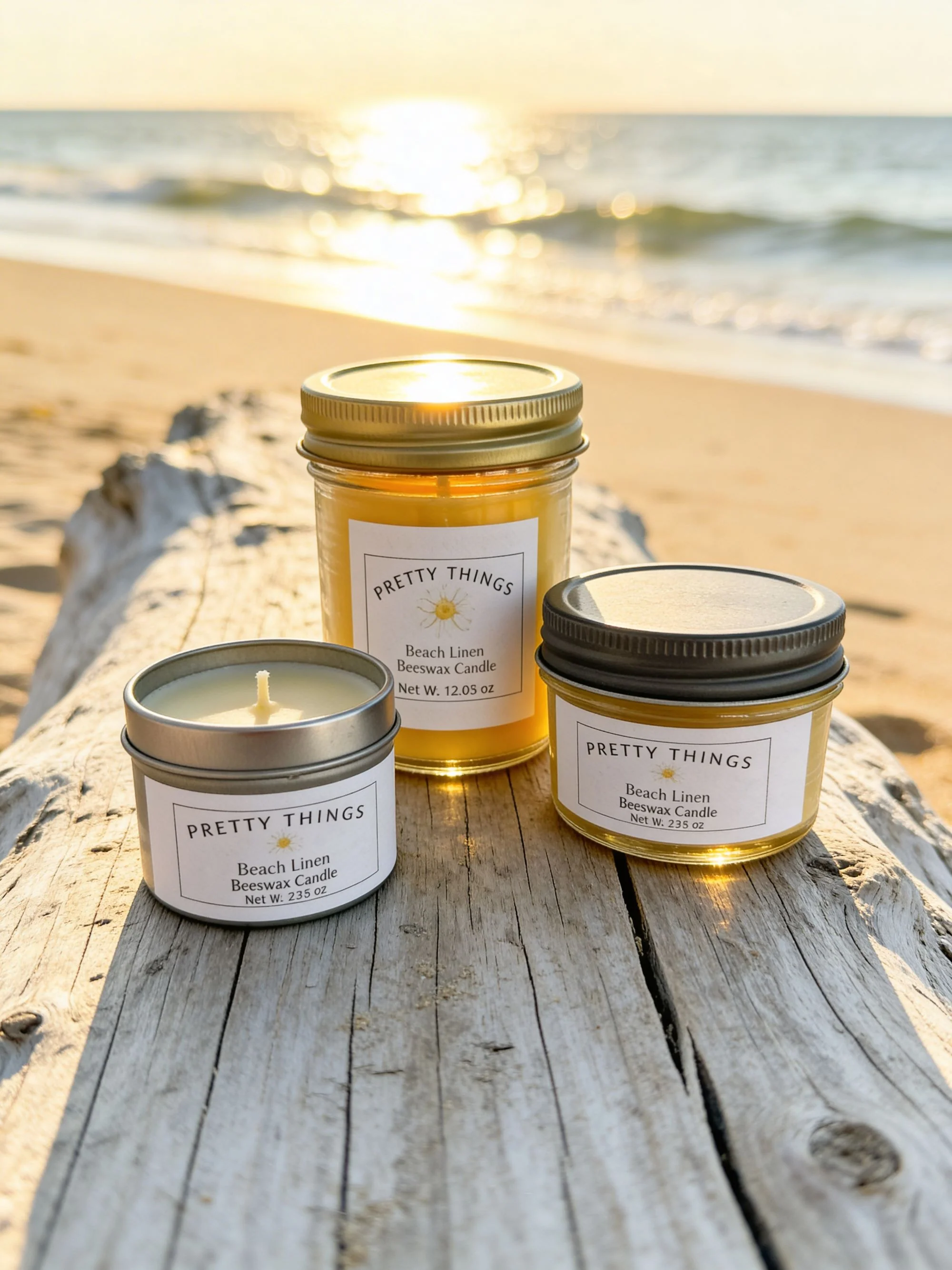 Crafted Beach Linen Candle Exclusive