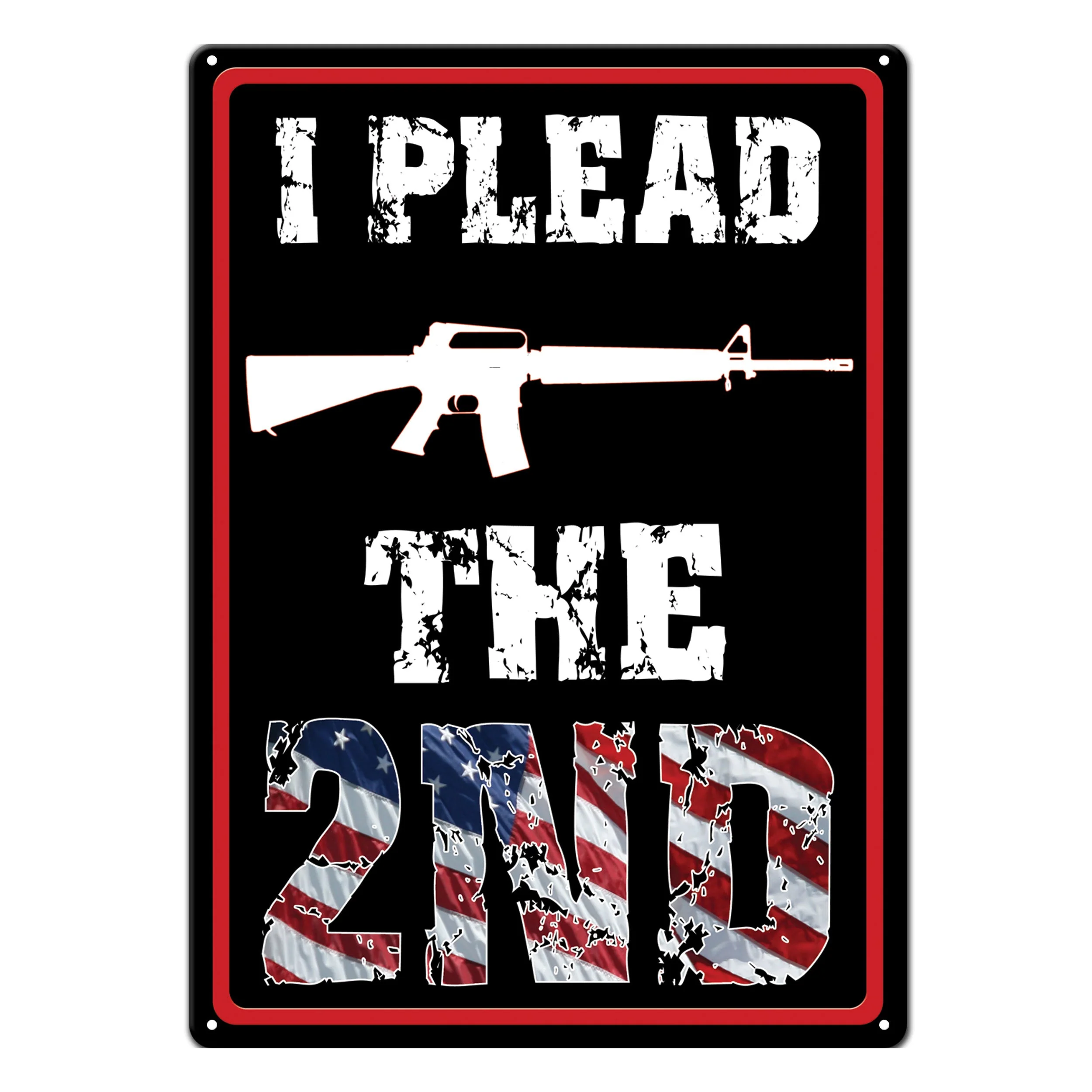 Convenient Tin Sign 12in x 17in-Plead the 2nd Functional