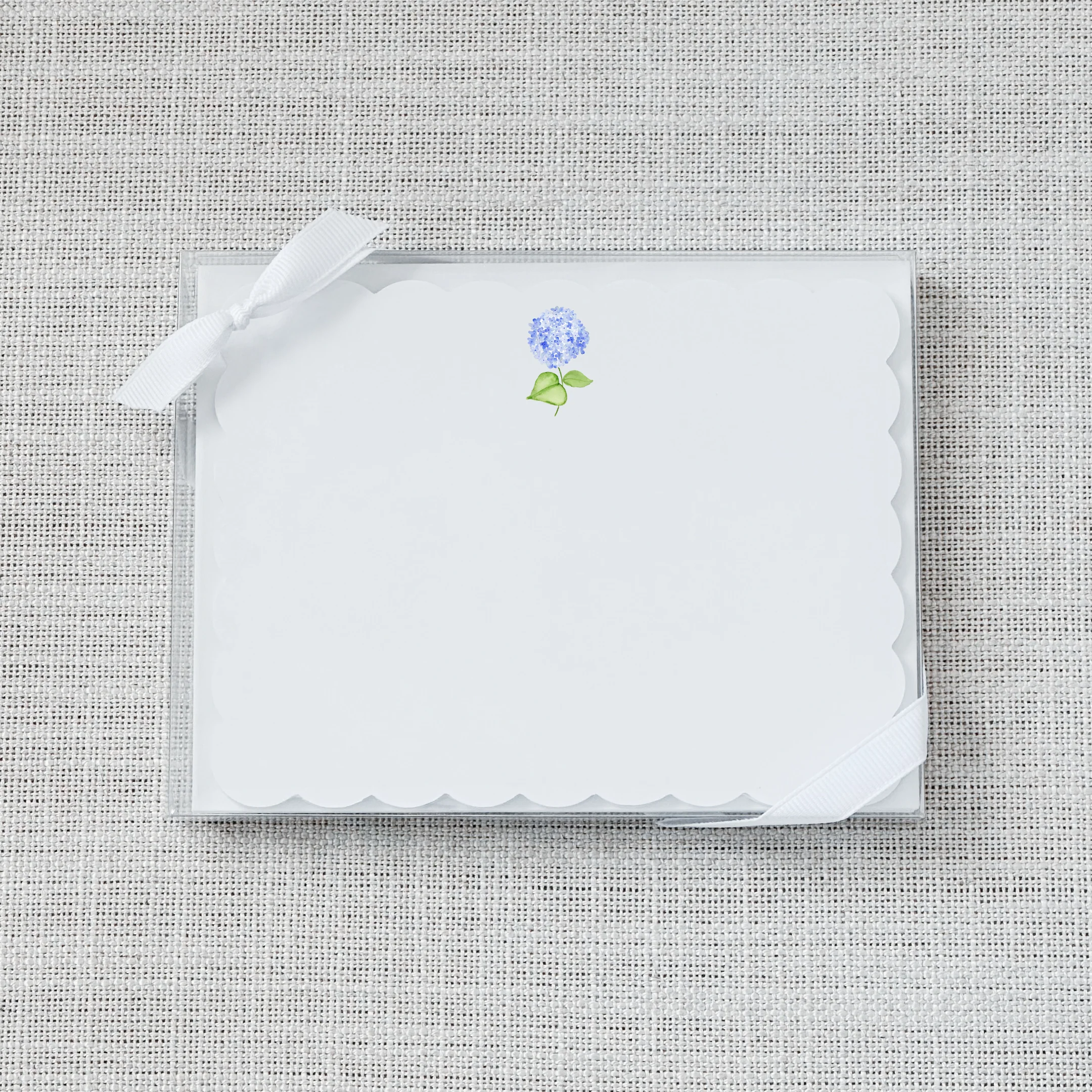 High-Performance Blue Hydrangea Flat Notecard - Set of 15 Quality