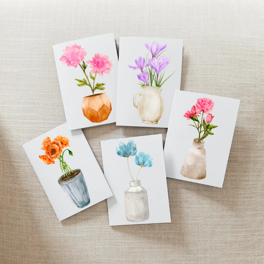 Fast Potted Stems Notecard - Set of 10 Breathable