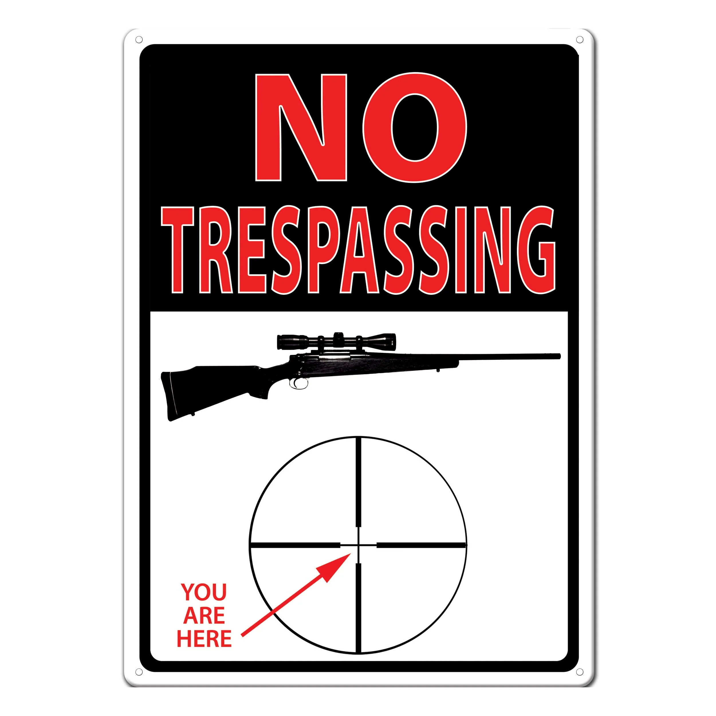Luxury Tin Sign 12in x 17in-No Trespassing Long-Lasting