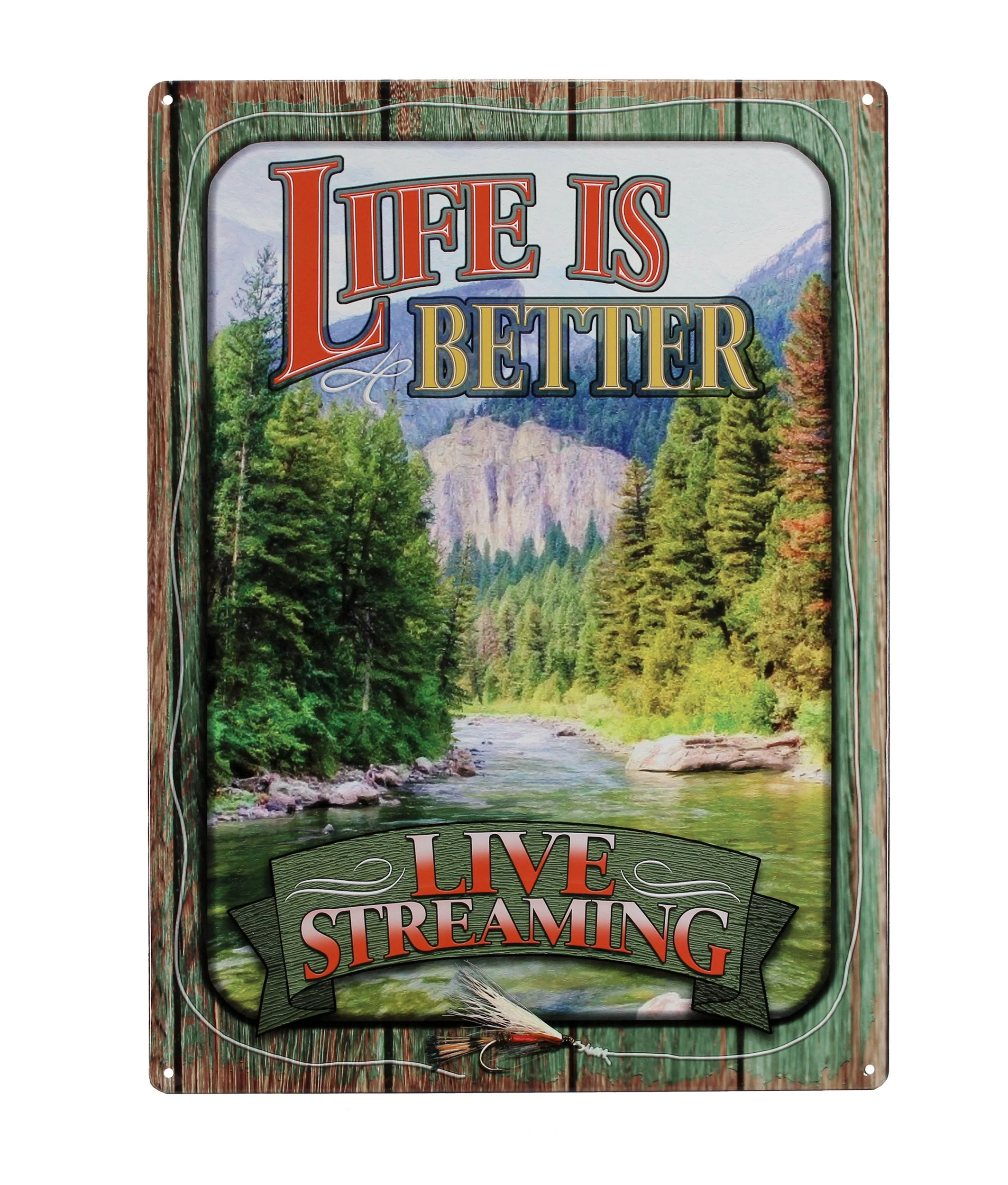 Stylish Tin Sign 12in x 17in-Life Is Better Live Streaming User-Friendly