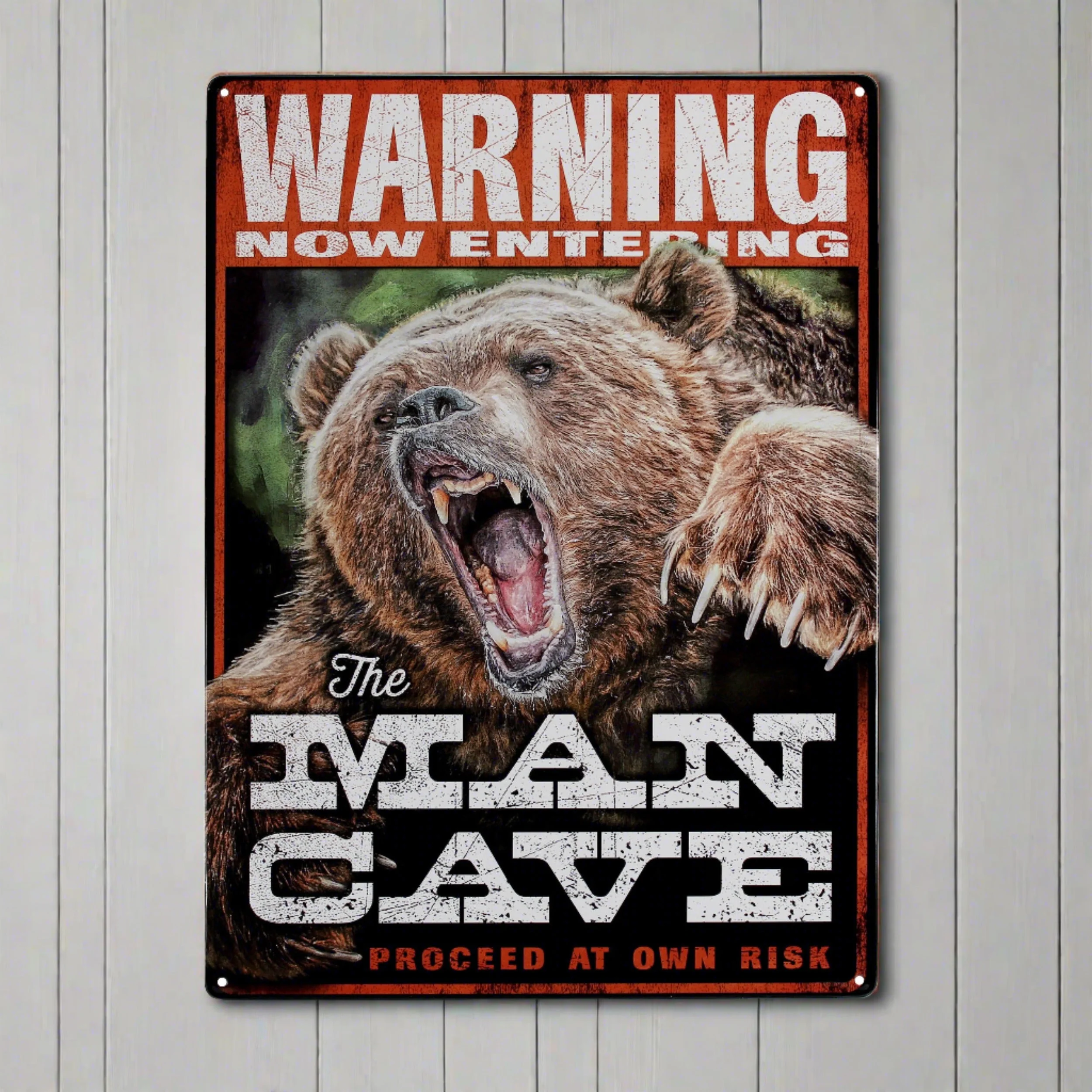 Solid Tin Sign 12in x 17in-Warning Man Cave Functional