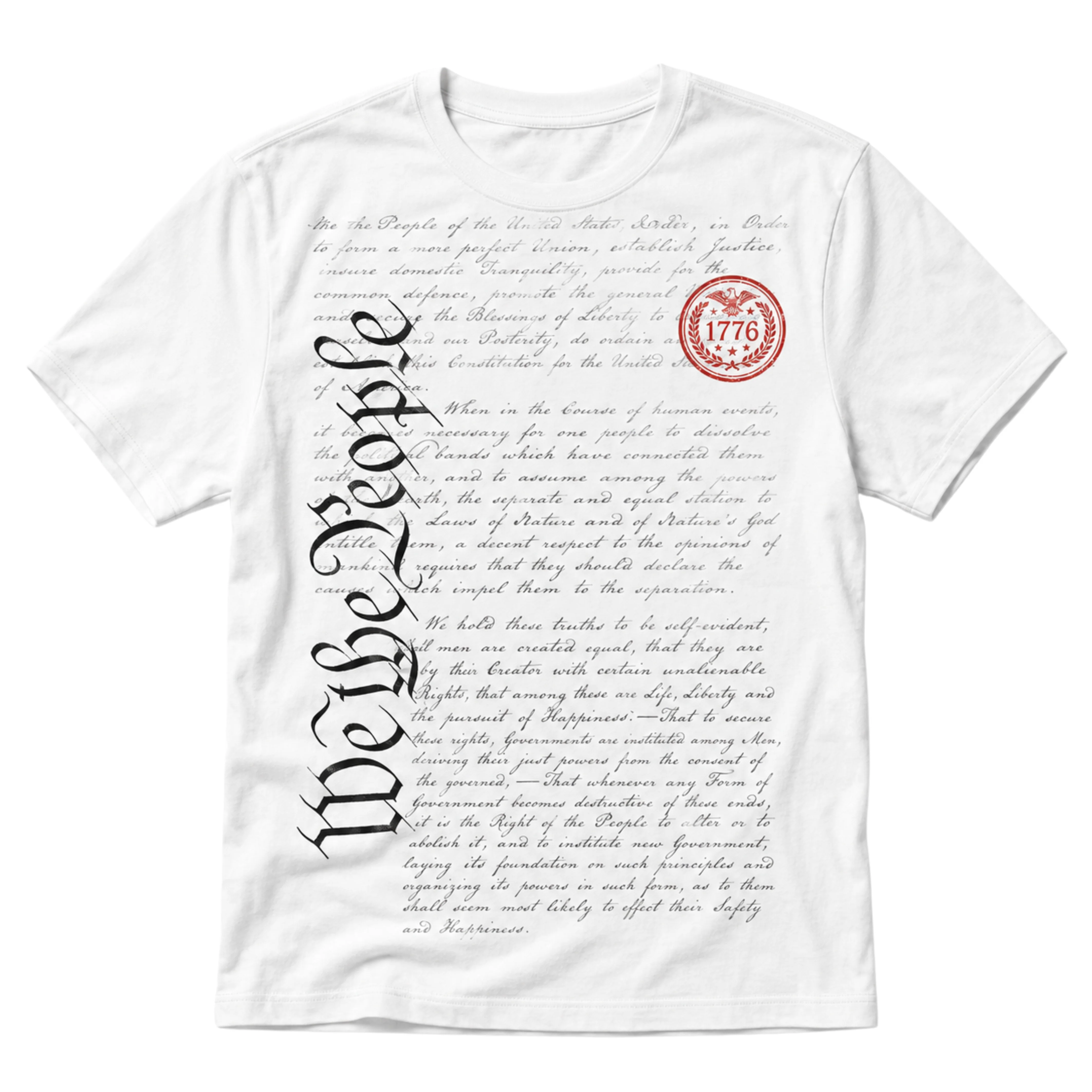 Natural T-Shirt - Patriotic - We The People Script Easy-to-Use