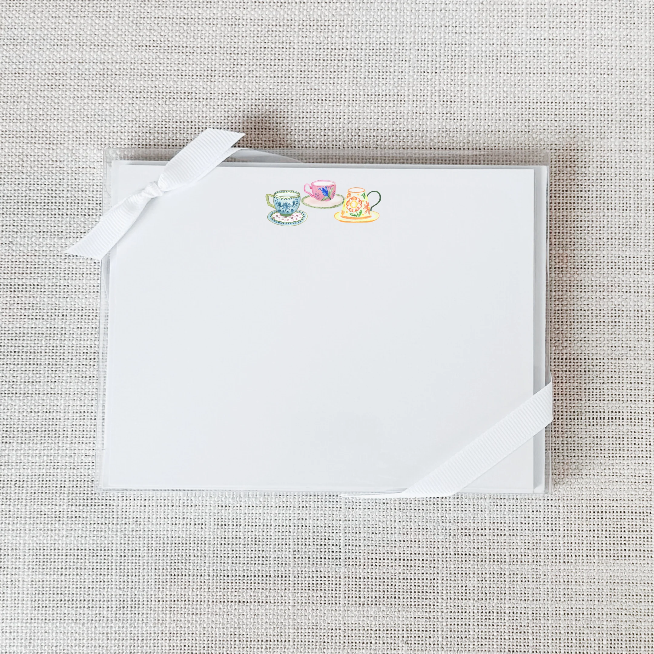 High-End Teacup Flat Notecard - Set of 15 High-Grade