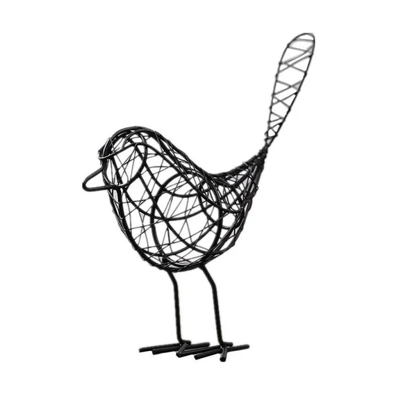 Solid Wire Bird Sculptures Smooth