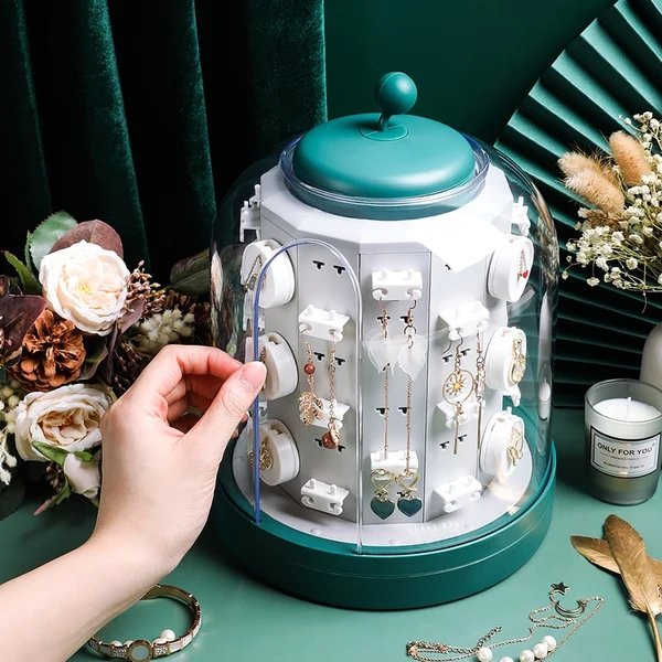 Breathable 360 Rotating Design Jewelry Organizer Sustainable