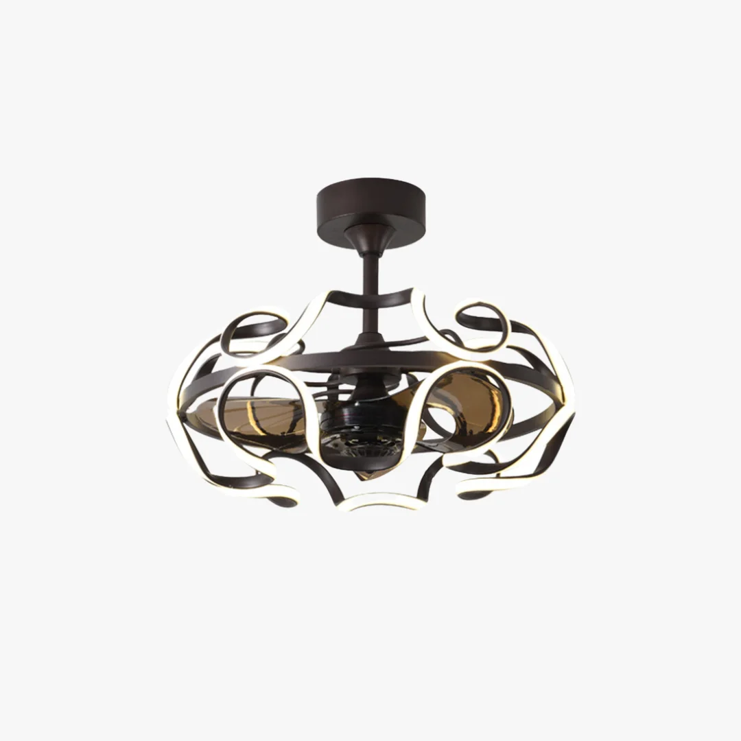 Natural Lacey Deckenventilator mit Beleuchtung Kaffee ∅60CM Sophisticated