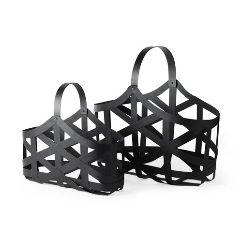 Luxury Tyrell Set of 2 23L x 11W 18L x 8W Black Iron Metal Baskets Powerful