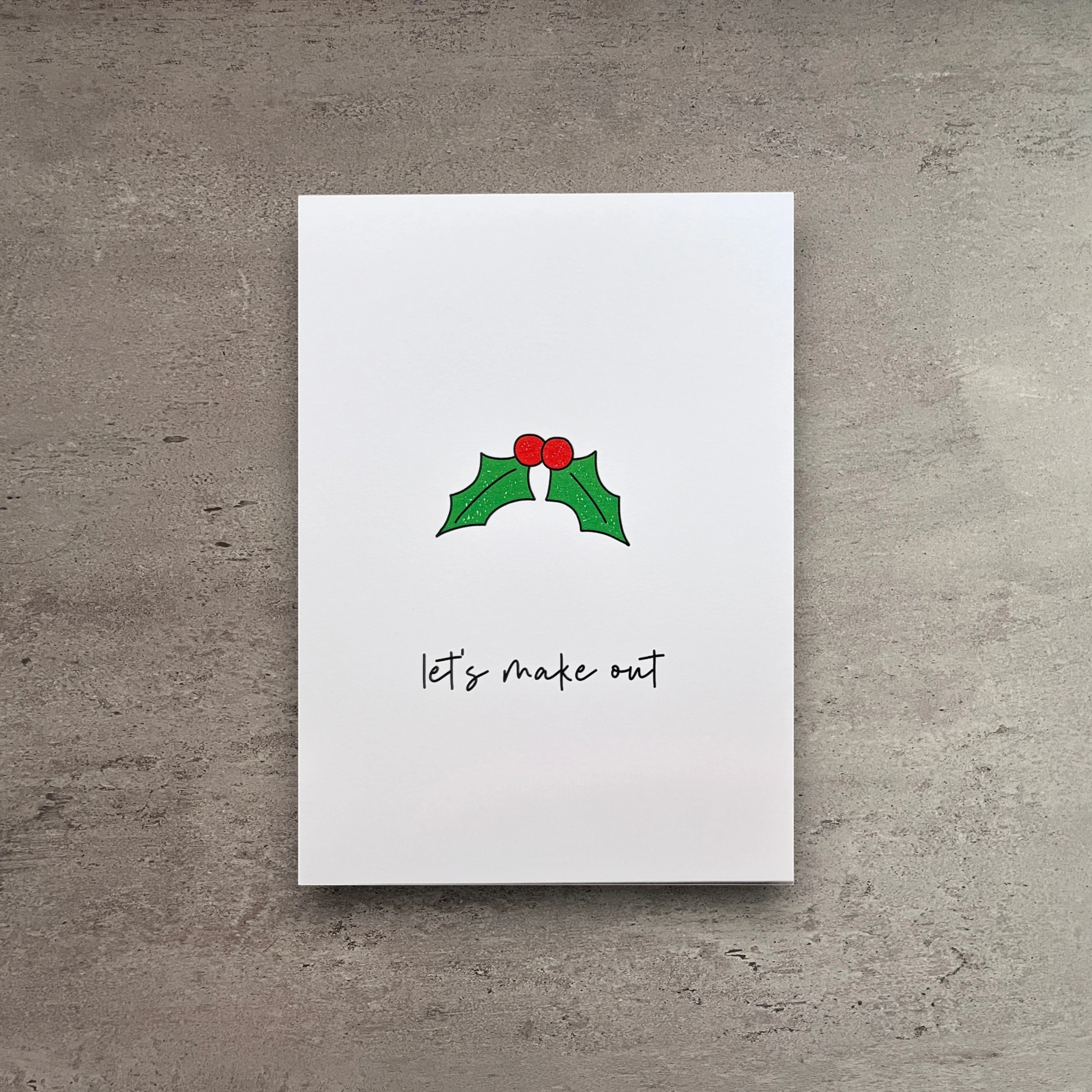 Premium Let's Make Out Christmas Card Durable