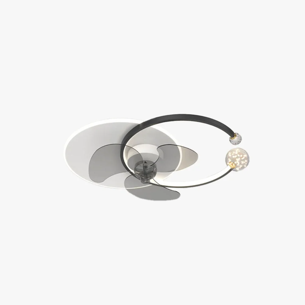Long-Lasting Morandi Sternenklar Deckenventilator mit Beleuchtung Doppel-C 2 Farben 62CM Lang Fashionable