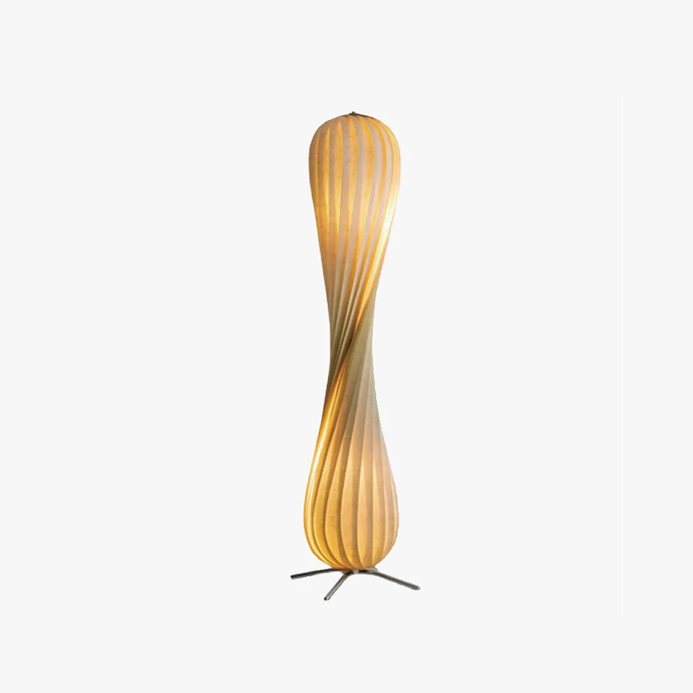 Stylish Ozawa Verdrehte Stehleuchte Holz 112 144CM Lang Minimalist