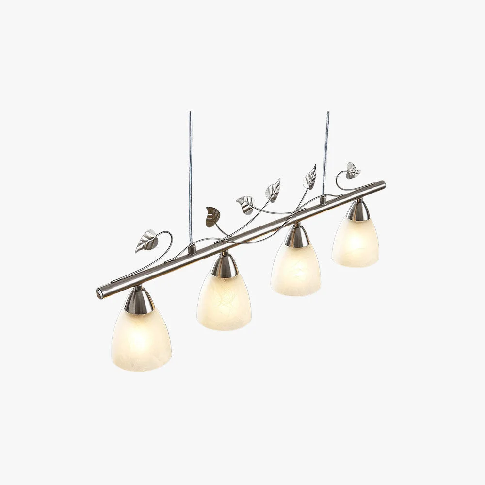 Relaxed Eyrn Blatt Lineare Pendelleuchte 4-flammig Metall Glas Authentic