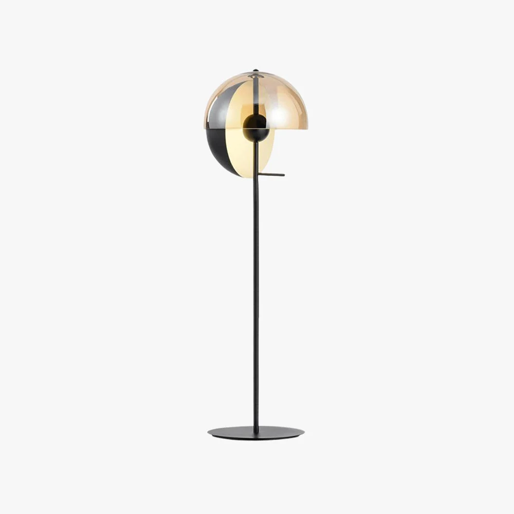 Carefully Designed Salgado Geometrische Schwarze Bernsteine Stehleuchte Metall Glas 155CM Lang Breathable