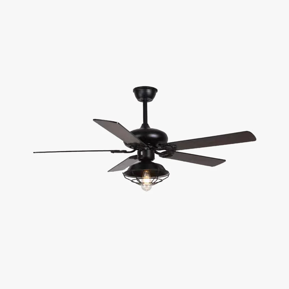 Long-Lasting Alessio Industrial 5-Blatt Deckenventilator mit Beleuchtung Schwarz 4 Stil ∅107CM Functional