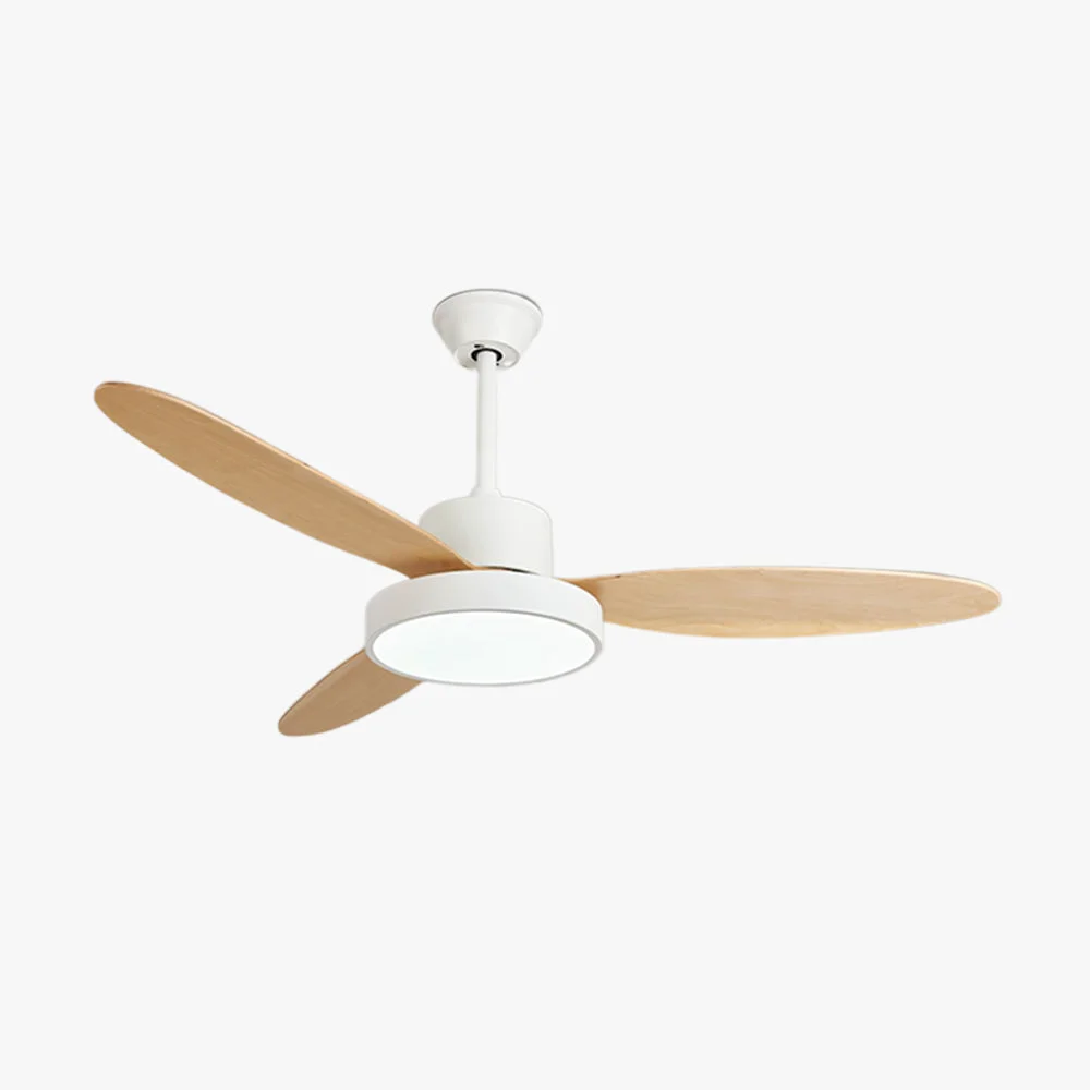 Fashionable Haydn 3 Blätter Weiß Schwarz Deckenventilator mit Beleuchtung ∅100 120 130CM Relaxed