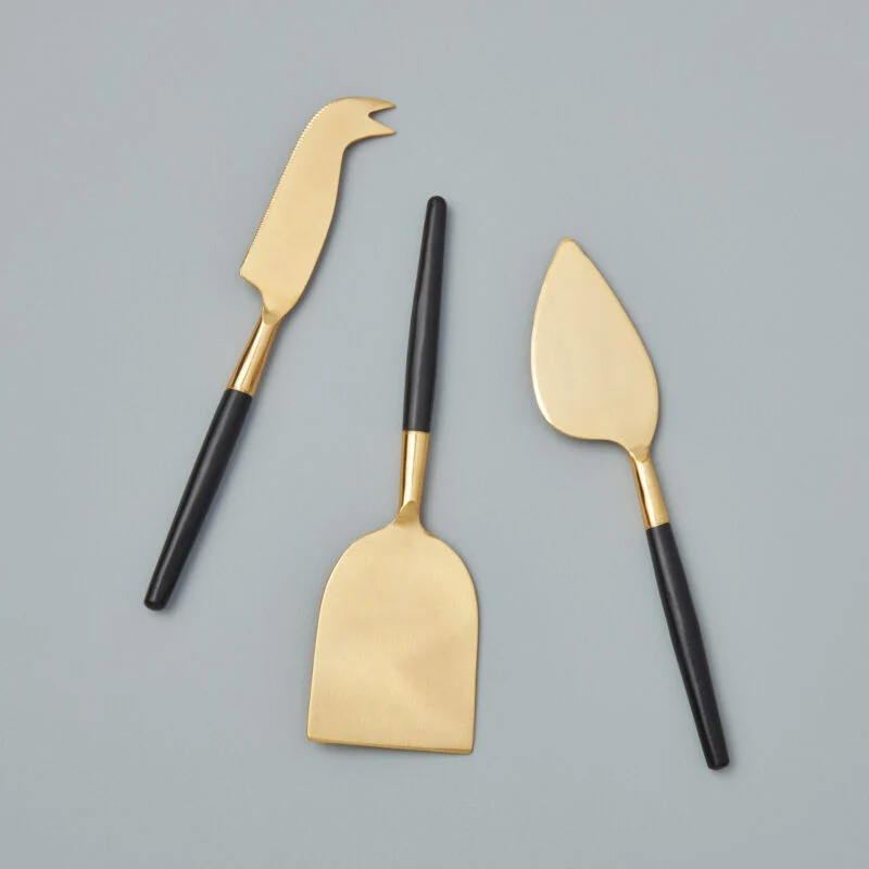Lightweight Black Gold Cheese Set Easy-to-Use