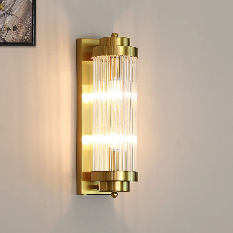 Top-Quality Crystal Pillar Metal Wall Lamp Environmentally Friendly