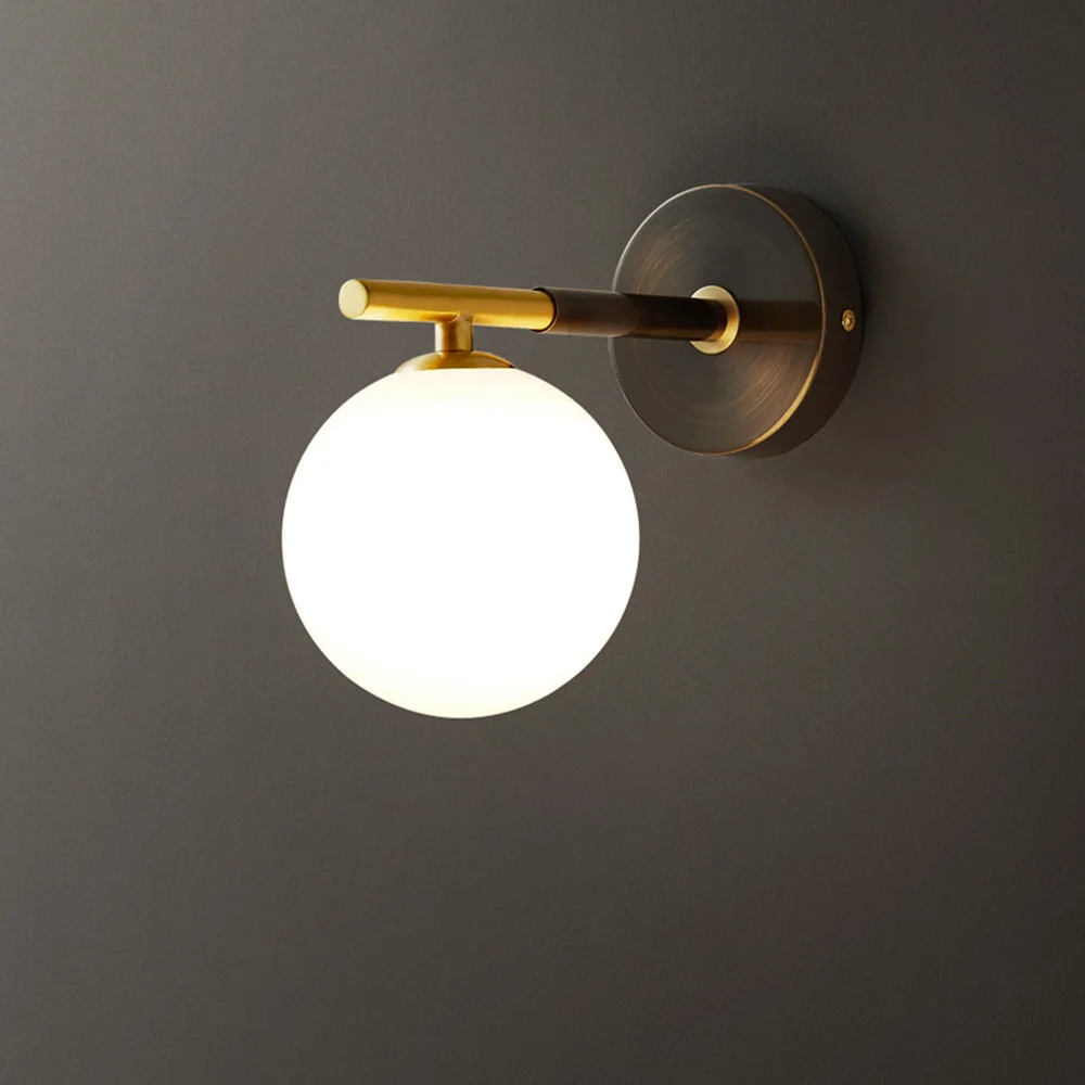 Clean Luxury Copper Ball 1-Light Wall Sconce Breathable