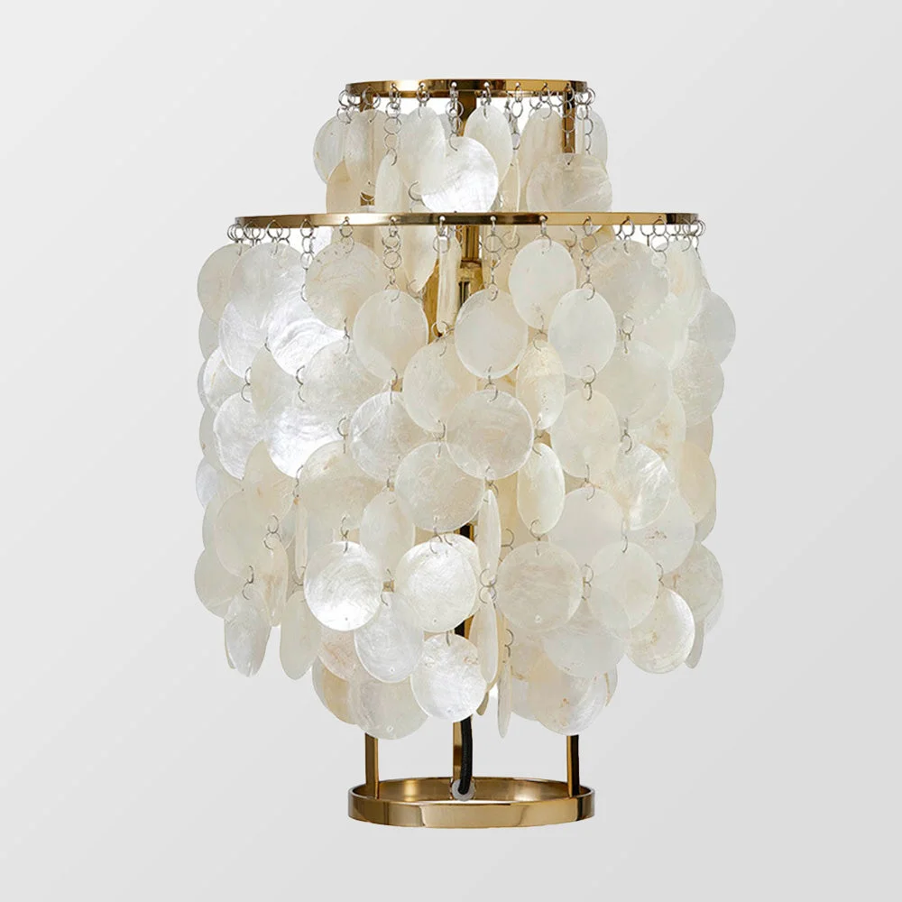 Durable Danish Seashell Pearl Wind Chimes Decorative Table Lamp Environmentally Friendly