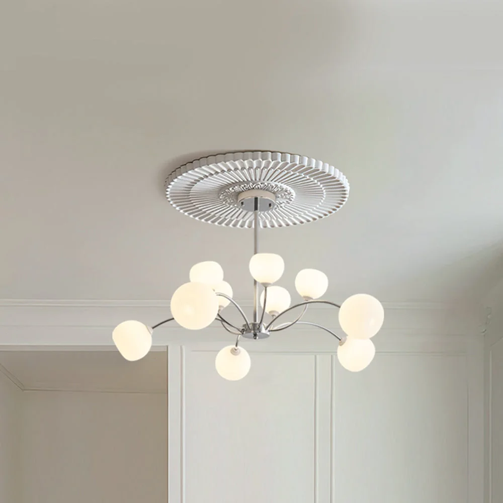 Verified White Glass Globe Sputnik Shape Chandelier Elite
