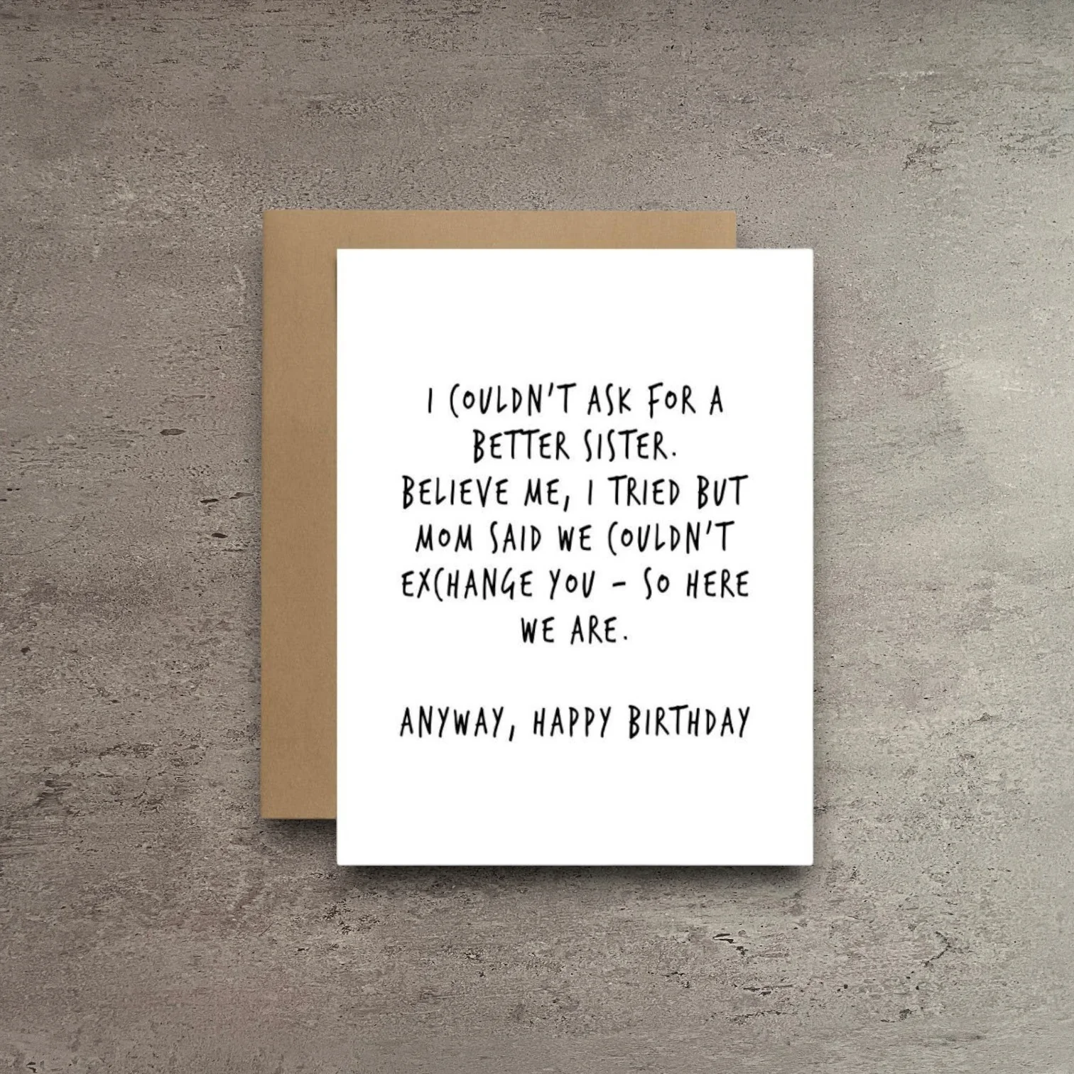 Minimalist I Couldn't Ask for a Better Sister Card Organic