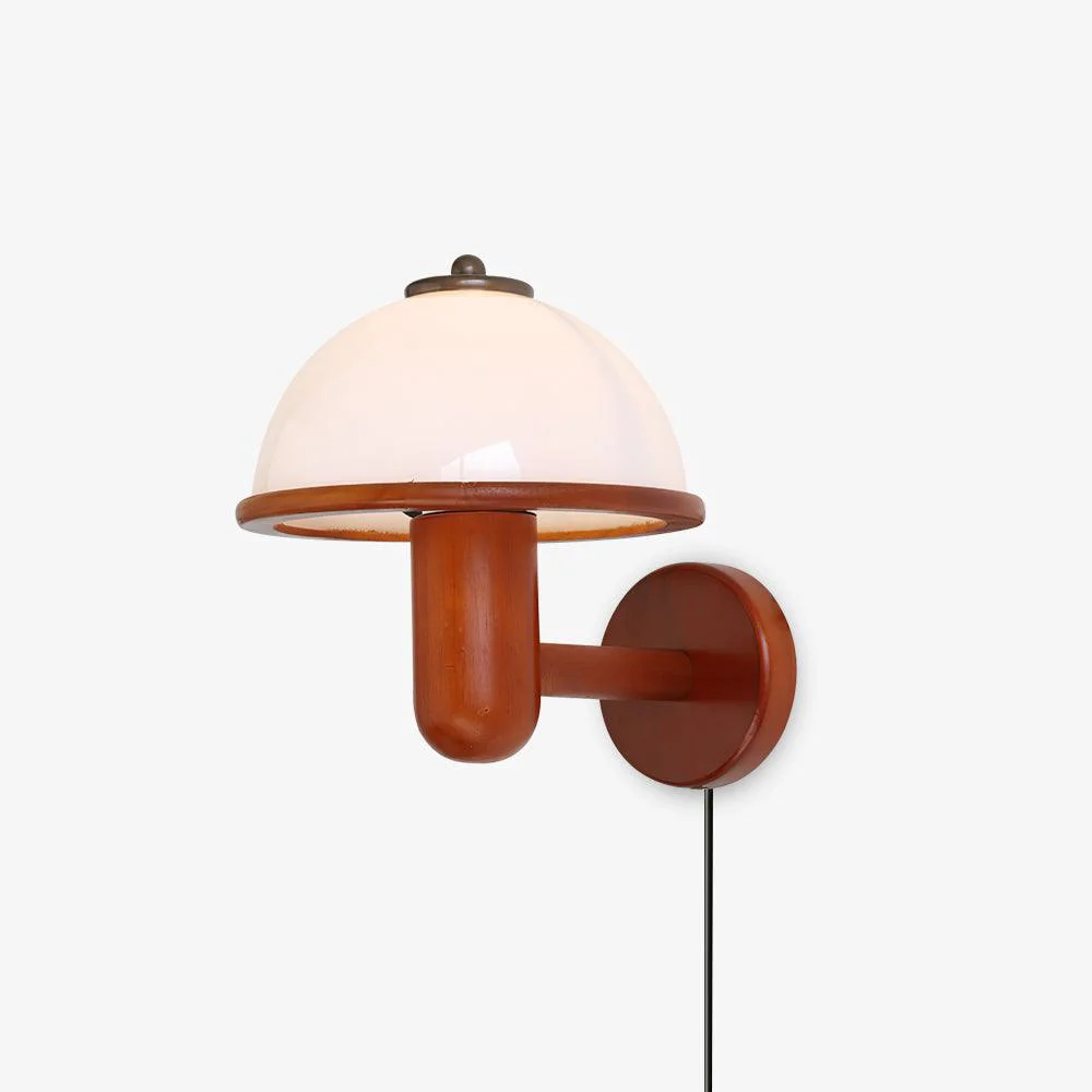 Consistent Mushroom Wood Wall Lamp Artisan