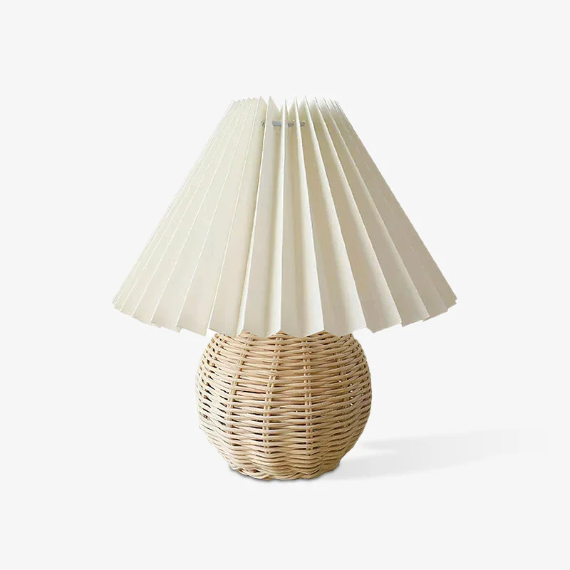 Next-Generation Rattan Pleated Built-in Battery Table lamp User-Friendly