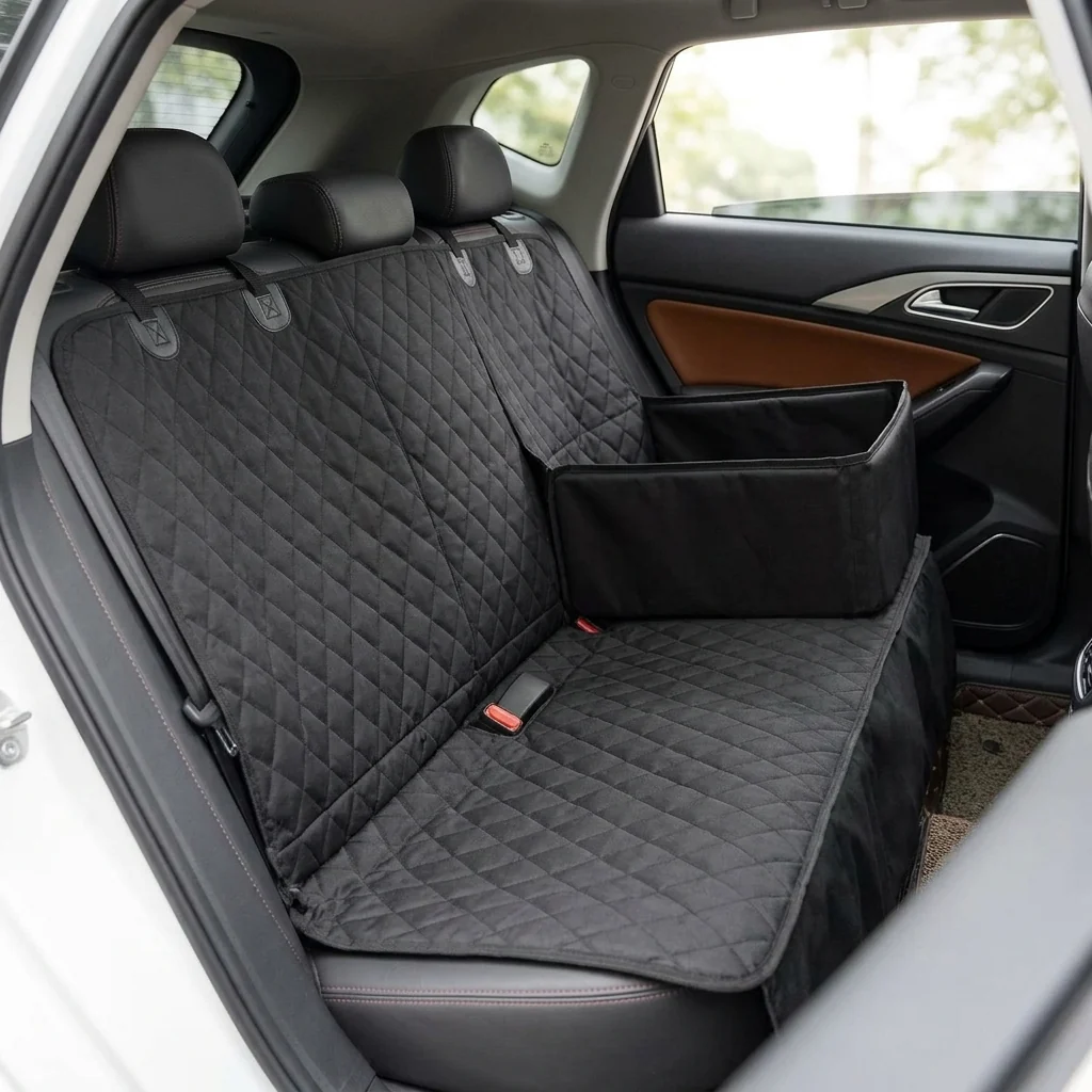 Lightweight Waterproof Dog Car Hammock Protects Back Seats Premium Material