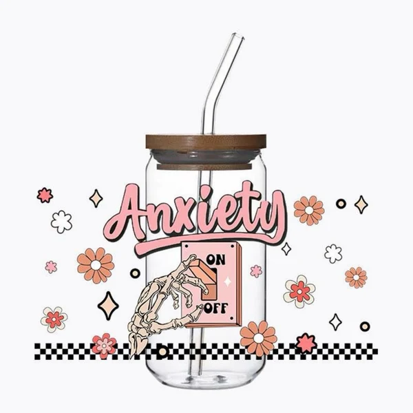 Fine Crafted Anxiety Switch Glass Tumbler Reusable