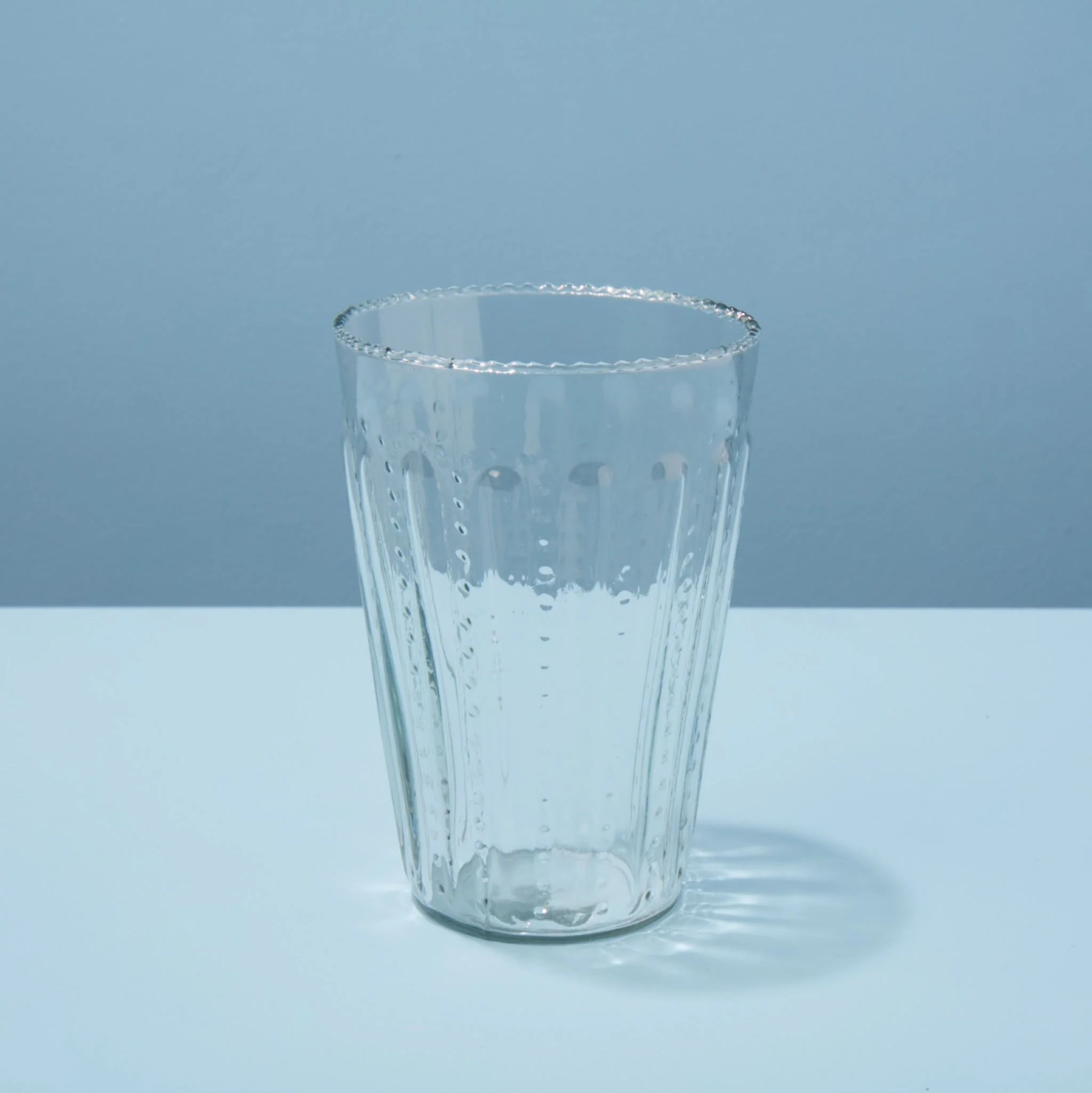 Traditional Ruffle Glass Tumbler Clean