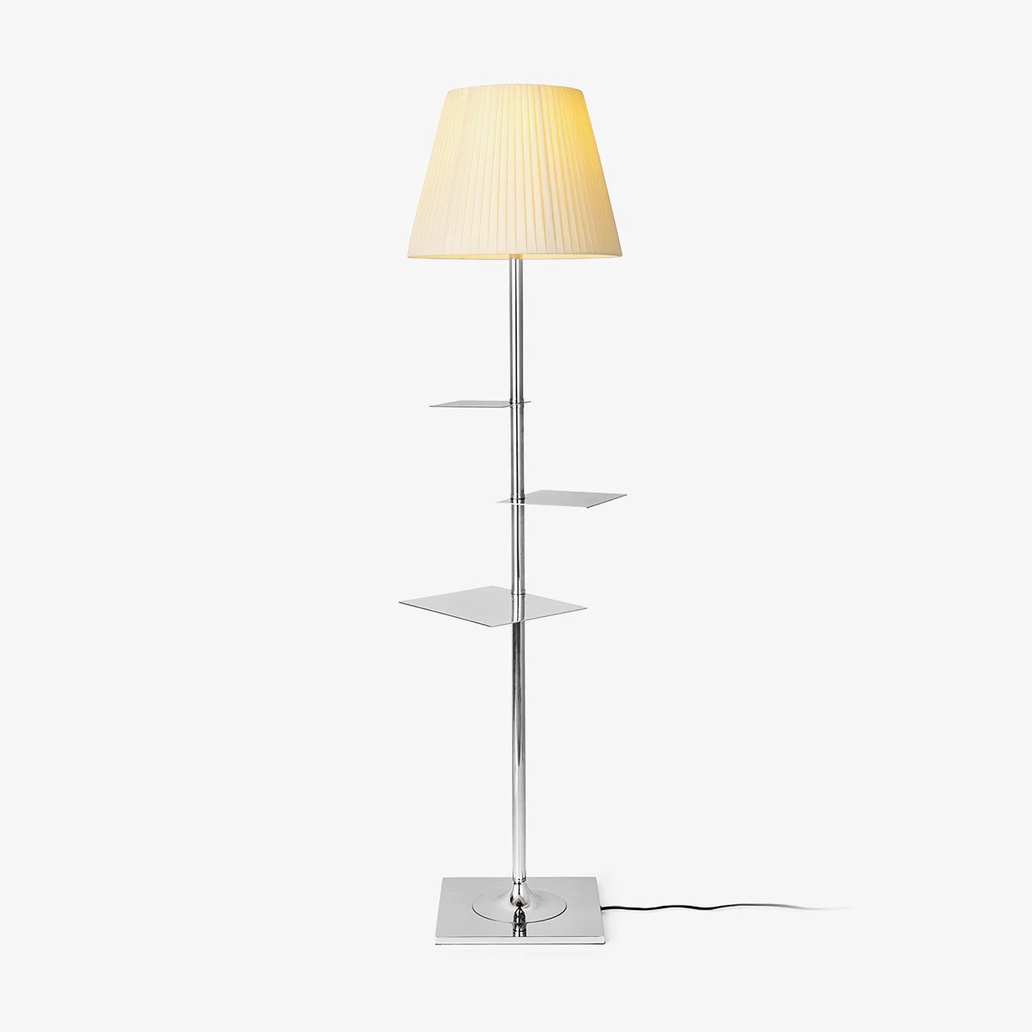 Detailed Chrome Prism Side Table Floor Lamp Powerful