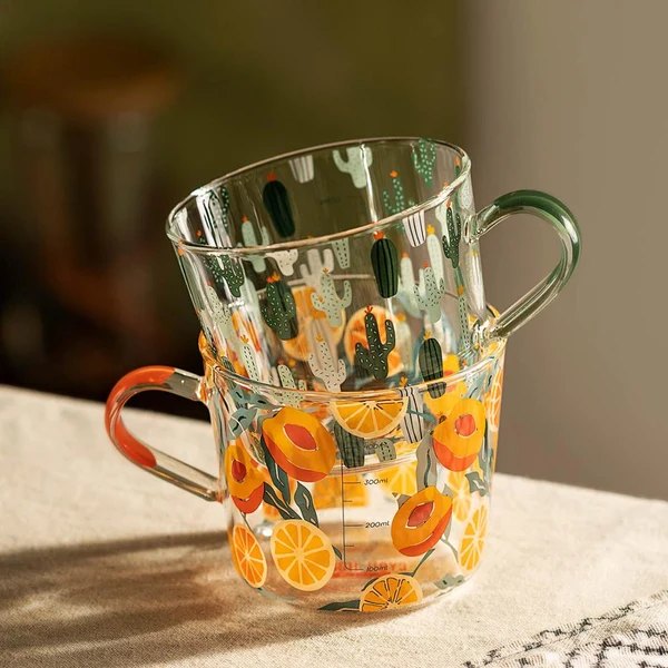 Modern Cactus Glass Mug Unique