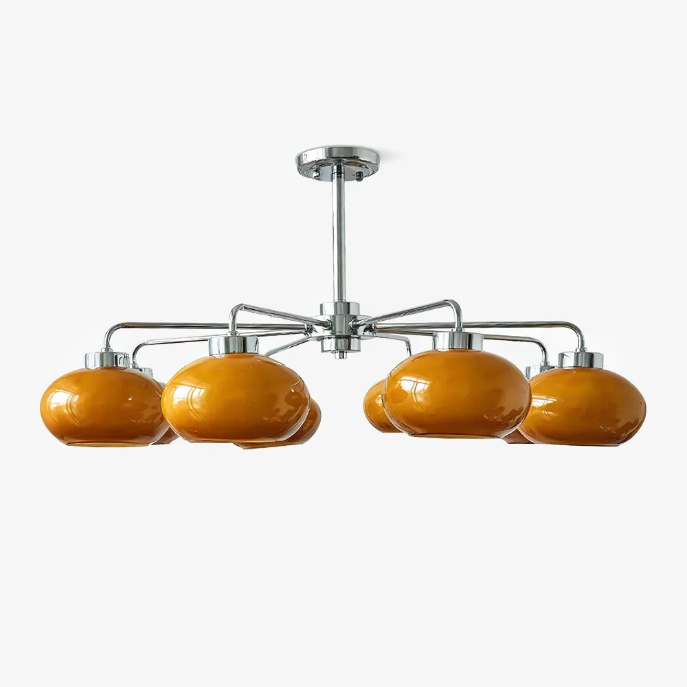 Organic Oval Persimmon Chandelier Expertly Made