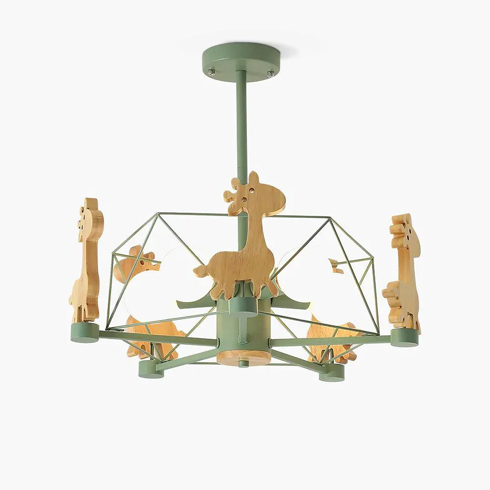 Contemporary Lovely Deer Wooden Chandelier Prestigious
