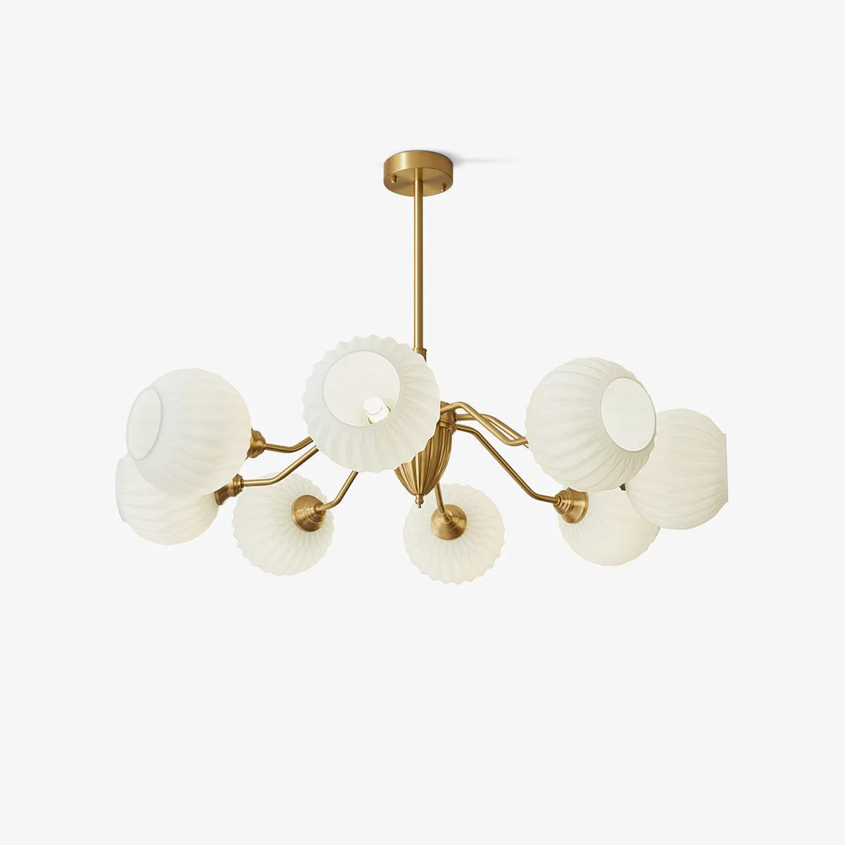 High-Quality Ribbed Glass Ball Chandelier Genuine