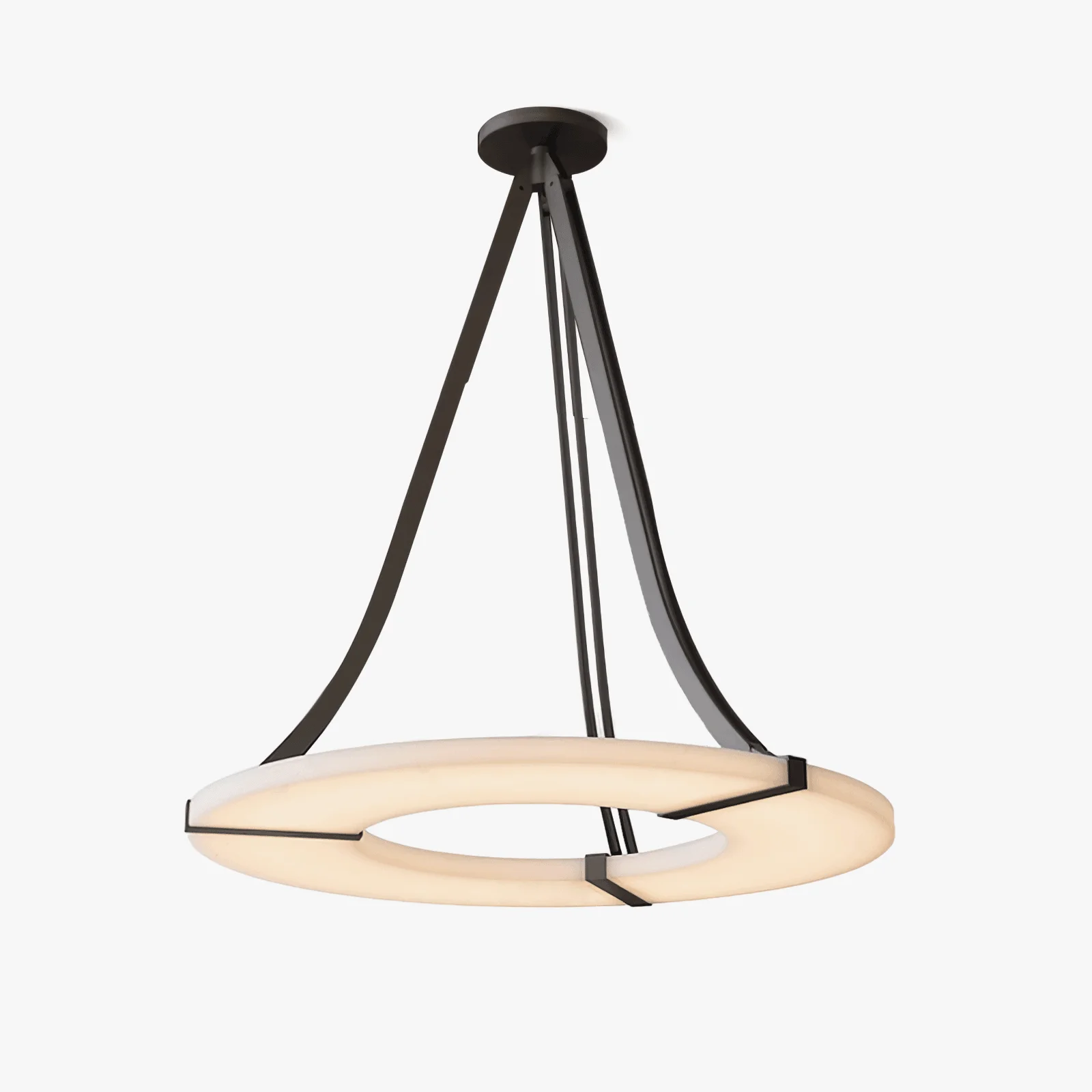 Detailed Alabaster Halo Pendant Light Safe
