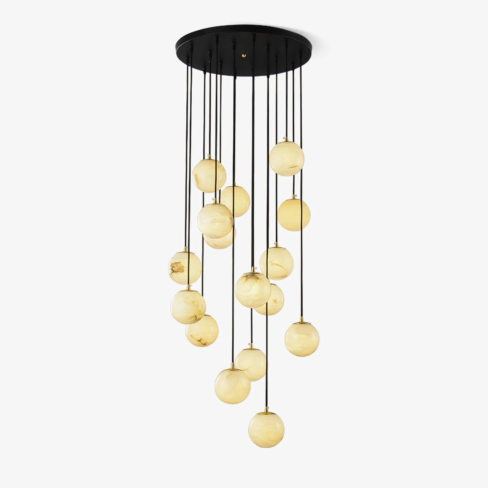 Relaxed Alabaster Balls Cluster Chandelier Superior